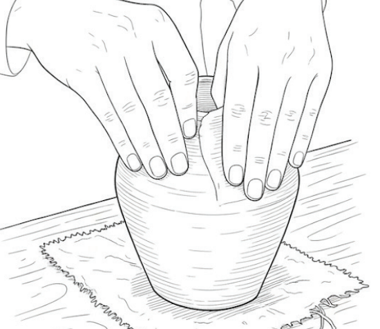 Tegning keramikkkrukke